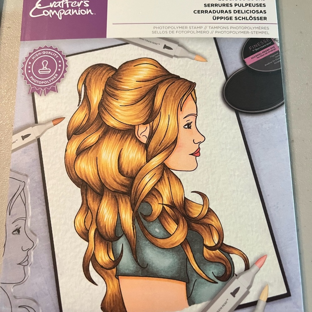 Hair photopolymer stamp Set - Chic Brown and Luscious Blonde. - Picture 2 of 6